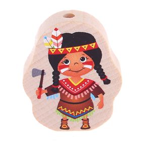 Motivperle natur Indianer • Indianerin  'Indianerin bunt' 35 auf Lager