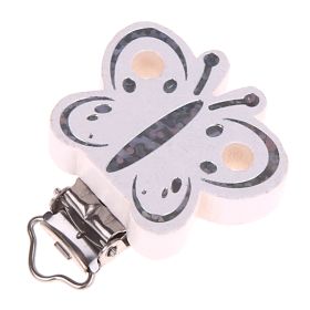 Glitter butterfly clip 'white' 222 in stock 