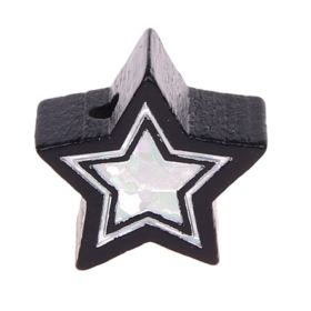 Glitter star motif bead 'black' 233 in stock 