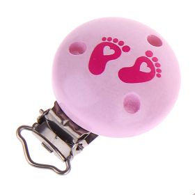 Pacifier clip baby feet 'pink' 6 in stock 