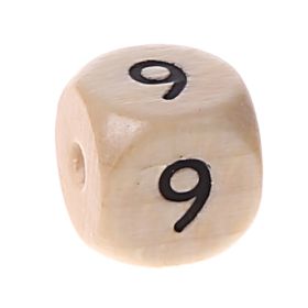 Zahlenperlen 10 mm geprägt '9' 0 auf Lager