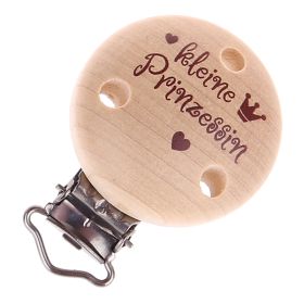 Schnullerclip kleine Prinzessin 'roh' 10 auf Lager