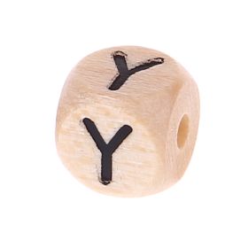 Letter beads letter cube wood embossed 10mm 'Y' 271 in stock 