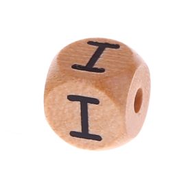 Letter beads letter cube wood embossed 10mm 'I' 0 in stock 