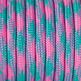 Paracord-Kordel Ø 4 mm • 1 Meter 'pink-türkis' 120 auf Lager