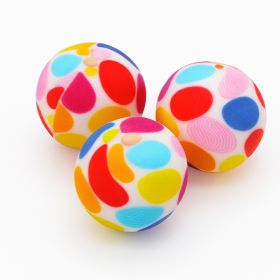 Silikonperle 12mm Muster 'colorful spots' 0 auf Lager