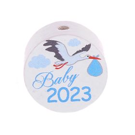 Motivperle Scheibe Baby 2023 'babyblau' 32 auf Lager
