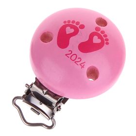 Pacifier clip baby feet 2024 'baby pink' 4 in stock 