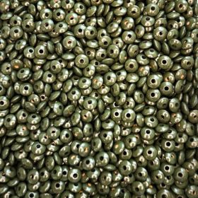 Linsen-Perlen Holzlinsen 10mm • 50 Stück 'tannengrün' 146 auf Lager