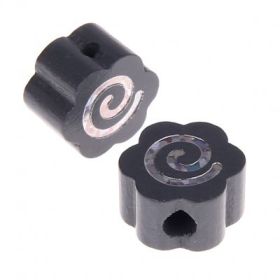 Motivperle Glitzerblümchen Spirale Sicherheitsbohrung 'grau' 280 auf Lager