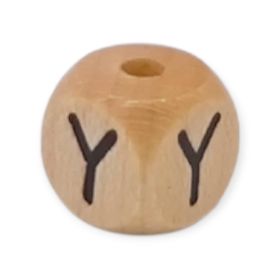 Vertikale Buchstabenwürfel Holz geprägt 10mm Buchstabenperlen 'Y' 242 auf Lager