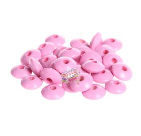 Linsen-Perlen Holzlinsen 10mm • 50 Stück 'babyrosa' 85 auf Lager