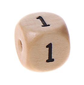 Zahlenperlen 10 mm geprägt '1' 327 auf Lager