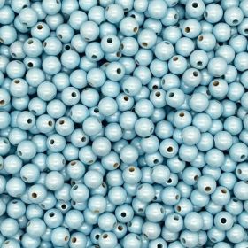 Holzperlen Perlmutt 10mm • 50 Stück 'babyblau' 95 auf Lager