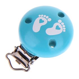 Pacifier clip baby feet 'light turquoise' 11 in stock 