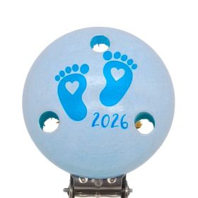 Schnullerclip Babyfüße 2026 'babyblau' 13 auf Lager