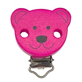 Teddy Schnullerclip Holzclip 'dunkelpink' 45 auf Lager