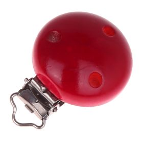Holzclip / Schnullerclip Ø35mm 'bordeaux' 374 auf Lager