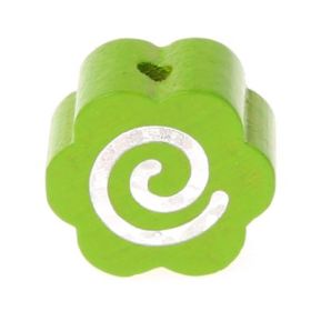 Motivperle Glitzerblümchen Spirale 'gelbgrün' 746 auf Lager