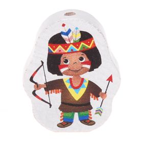 Motivperle Indianer • Indianerin 'Indianer bunt' 38 auf Lager