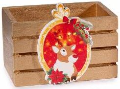 Holzkörbchen Weihnachten 'Rentier - gold' 18 auf Lager