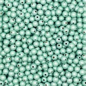 Holzperlen Perlmutt 10mm • 50 Stück 'mint' 247 auf Lager