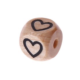 Letter beads letter cube wood embossed 10mm '♡' 860 in stock 