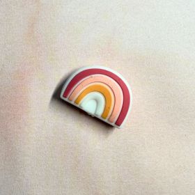 Regenbogen-Motivperle aus Silikon 'apricot' 2 auf Lager