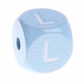 Letter beads baby blue 10x10mm 'L' 561 in stock 