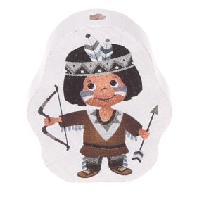 Motivperle Indianer • Indianerin 'Indianer grau ' 59 auf Lager