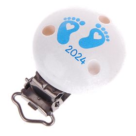 Pacifier clip baby feet 2024 'white-baby blue' 14 in stock 