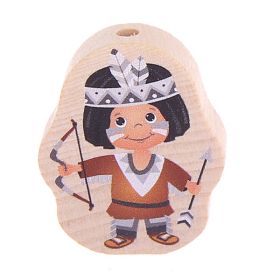 Motivperle natur Indianer • Indianerin  'Indianer grau ' 39 auf Lager