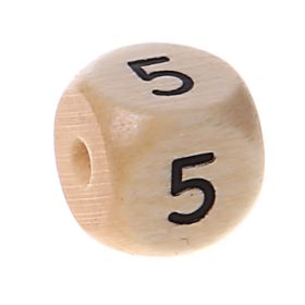 Zahlenperlen 10 mm geprägt '5' 70 auf Lager