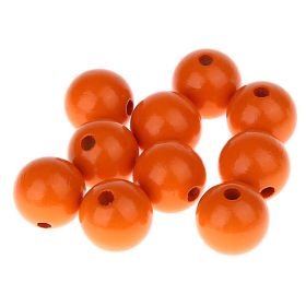 Holzperlen 15mm • 10 Stück 'mandarin' 83 auf Lager