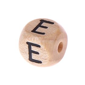 Letter beads letter cube wood embossed 10mm 'E' 0 in stock 
