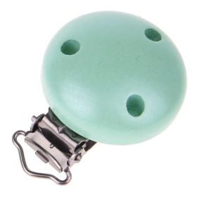 Holzclip / Schnullerclip Perlmutt Ø35mm 'mint' 491 auf Lager