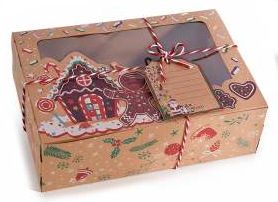 Papier Geschenkbox mit Sichtfenster Weihnachten 'Gingerbread' 7 in stock 