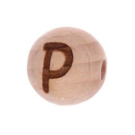 Letter beads 12mm with laser engraving - drilled horizontally 'P' 8 in stock 