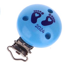 Pacifier clip baby feet 2024 'sky blue' 3 in stock 