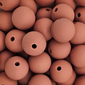 Silikonperle 12mm 'beige-rot' 169 auf Lager