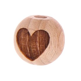 Buchstabenperlen 12mm mit Lasergravur - vertikal gebohrt '♥' 0 auf Lager