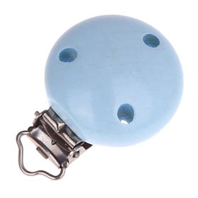 Holzclip / Schnullerclip Ø35mm 'babyblau' 700 auf Lager