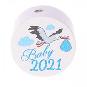 Motivperle / Scheibe Baby 2021  'hellblau' 0 auf Lager