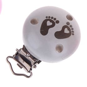 Pacifier clip baby feet 'light gray' 18 in stock 