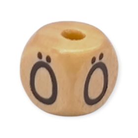 Vertikale Buchstabenwürfel Holz geprägt 10mm Buchstabenperlen 'Ö' 245 auf Lager