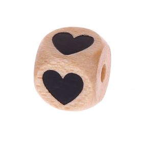 Letter beads letter cube wood embossed 10mm '♥' 392 in stock 