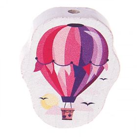 Hot air balloon motif bead 'pink' 24 in stock 