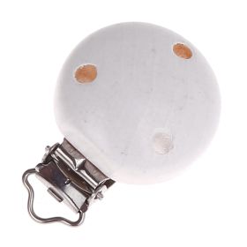 Holzclip / Schnullerclip Ø35mm 'weiß' 3833 auf Lager