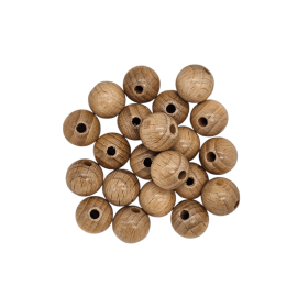 Holzperlen 12mm • 25 Stück 'Buche (natur lackiert)' 347 auf Lager