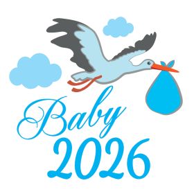 Mini-Motivperle Baby 2026 - 16mm 'babyblau' 10 auf Lager